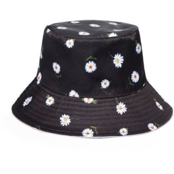 A+O FabFitFun Alice and Olivia Womans Reversible Daisy Spring Summer Bucket Hat - Picture 1 of 2